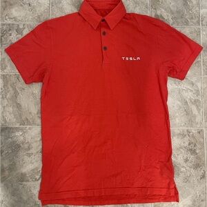 Authentic Tesla Men’s Red Polo Shirt Size M